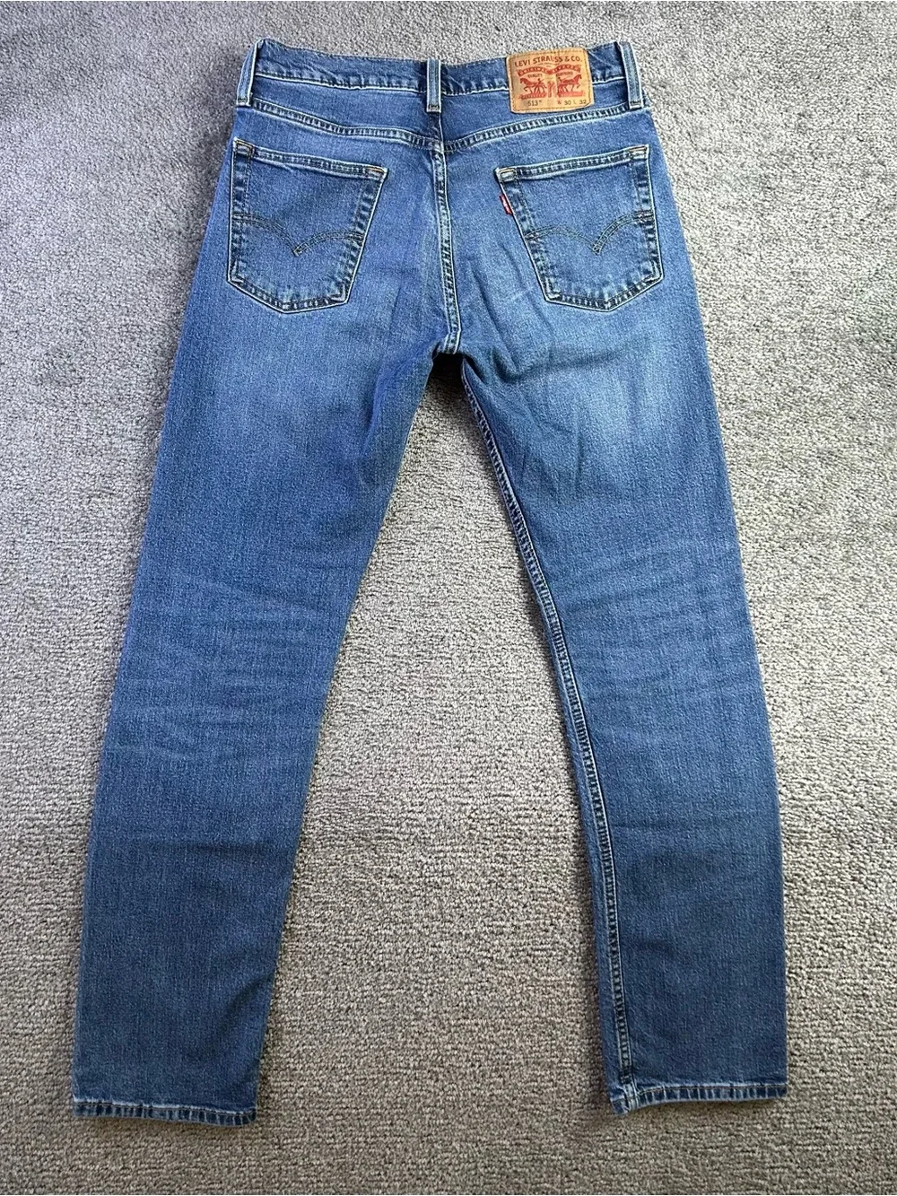 Levis 513 Jeans Mens 30x31 Blue Slim Straight Medium Wash Stretch Denim Classic